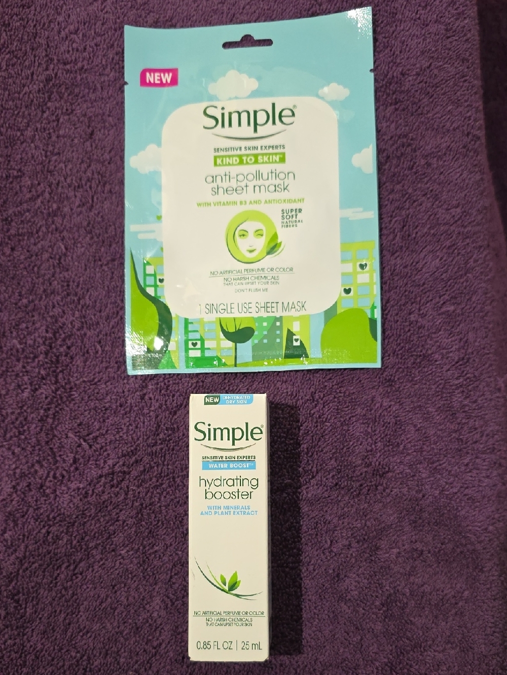 Simple Anti-Pollution Sheet Mask & Hydrating Booster ,bundle